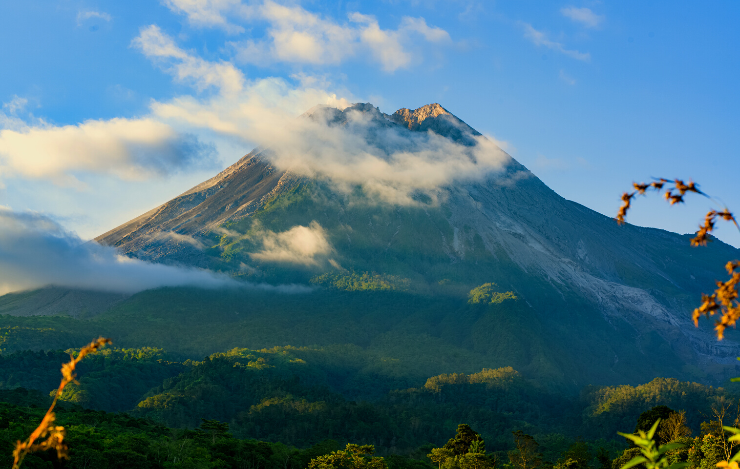 Mount Merapi in the Clouds